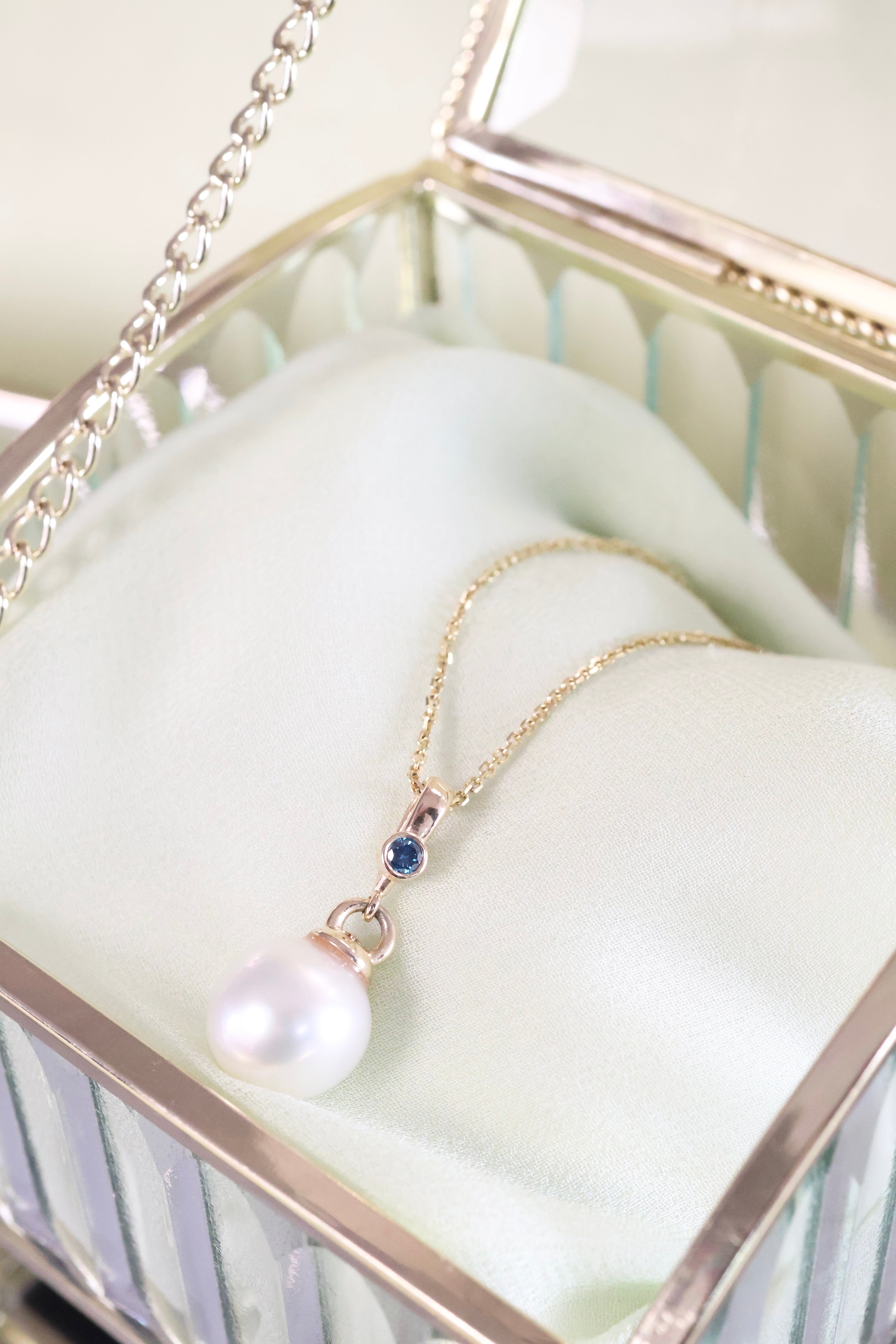 Natural Pearl Drop Pendant Necklace | 14K Gold