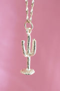 Desert Saguaro Cactus Pendant | 14K Gold