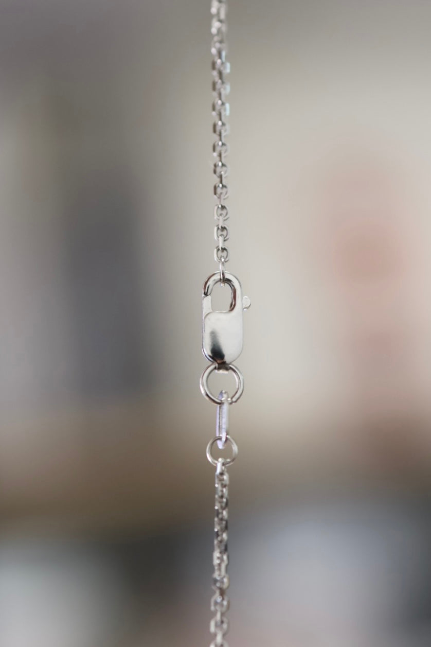 14k White Gold Saguaro Pendant Necklace – 14K Solid White Gold