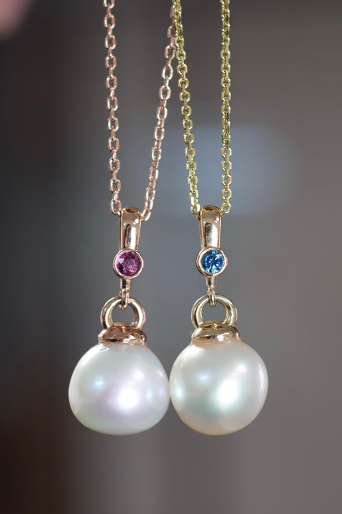 14k Yellow Gold Pearl Necklace – 14K Solid Yellow Gold