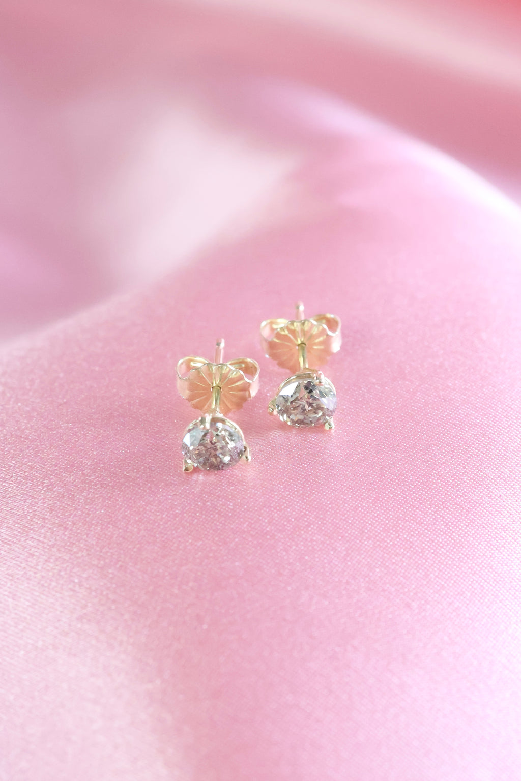 Brown Diamond Martini Stud Earrings | 14K Yellow Gold