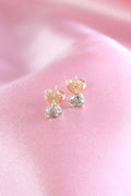 Brown Diamond Martini Stud Earrings | 14K Yellow Gold