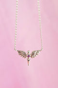 Guardian Angel Birthstone Necklace | 14K Yellow Gold