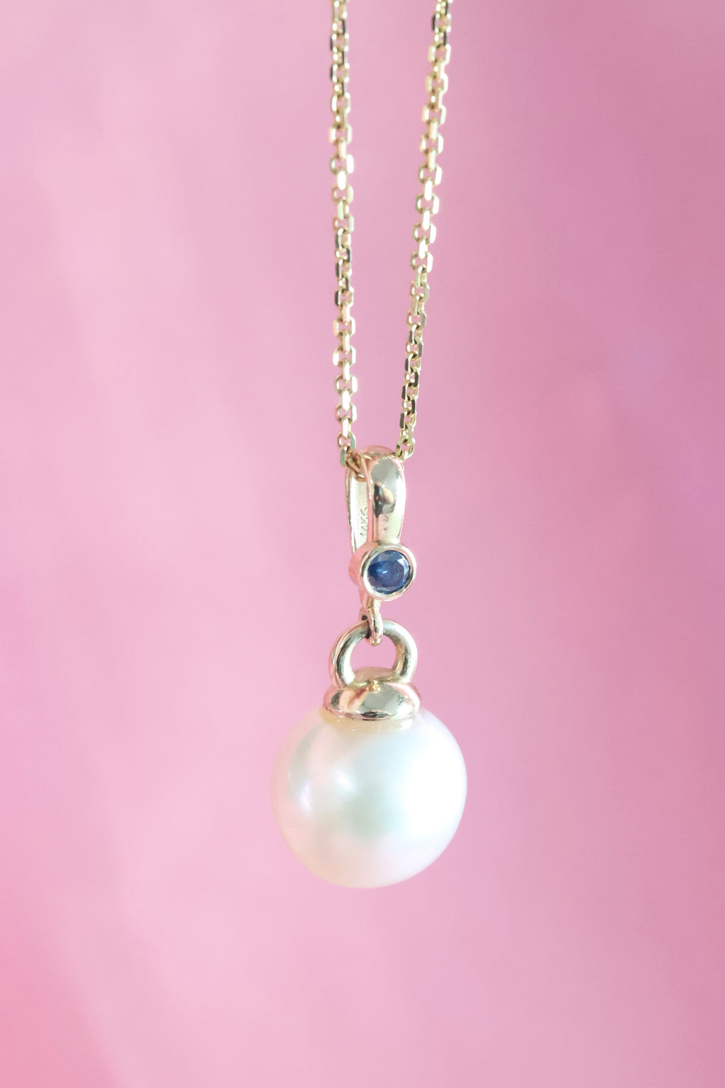 Natural Pearl Drop Pendant Necklace | 14K Yellow Gold