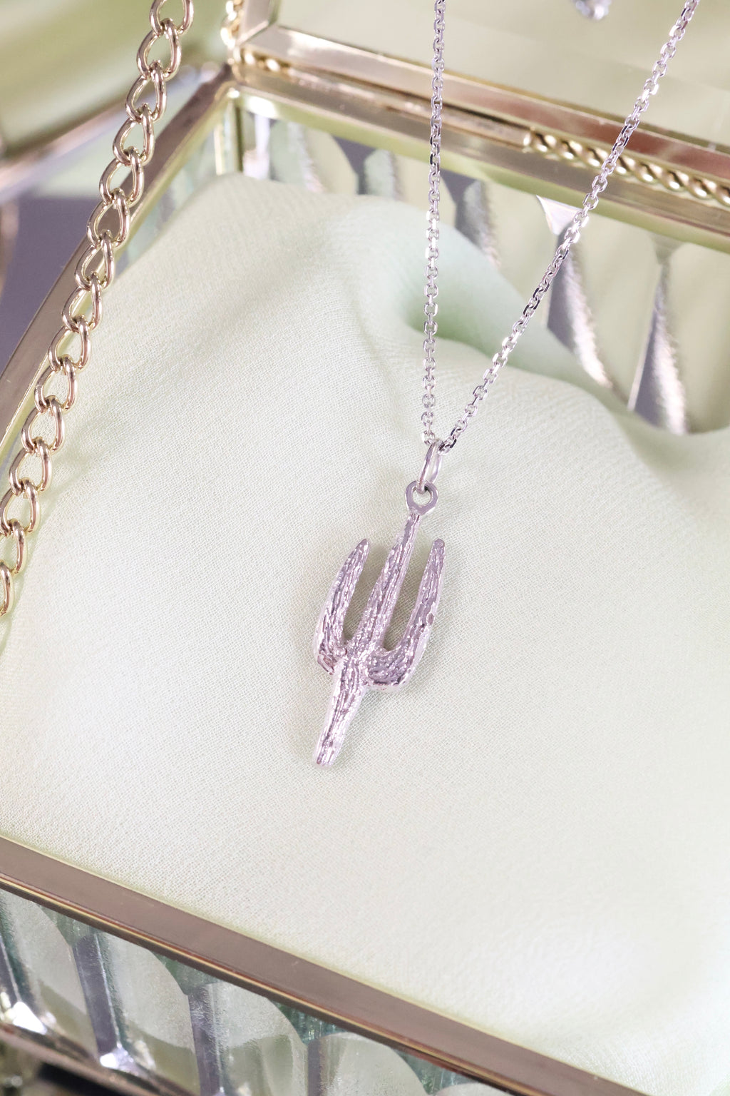 Saguaro Pendant Necklace | 14K Gold