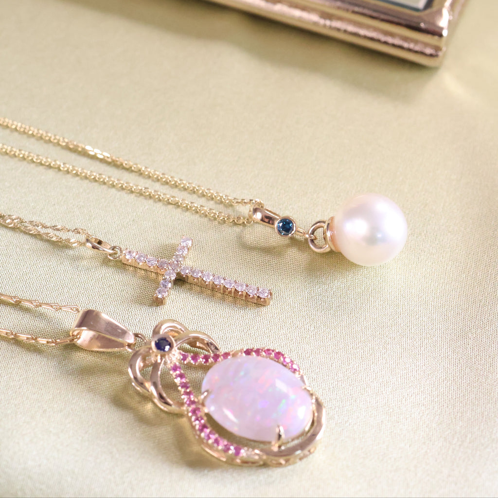 Natural Pearl Drop Pendant Necklace | 14K Yellow Gold