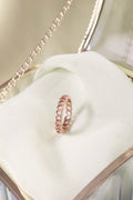 14K Solid Rose Gold Chain Link Ring – 3mm Wide | Size 5.75