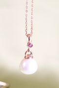 Natural Pearl Drop Pendant Necklace | 14K Rose Gold