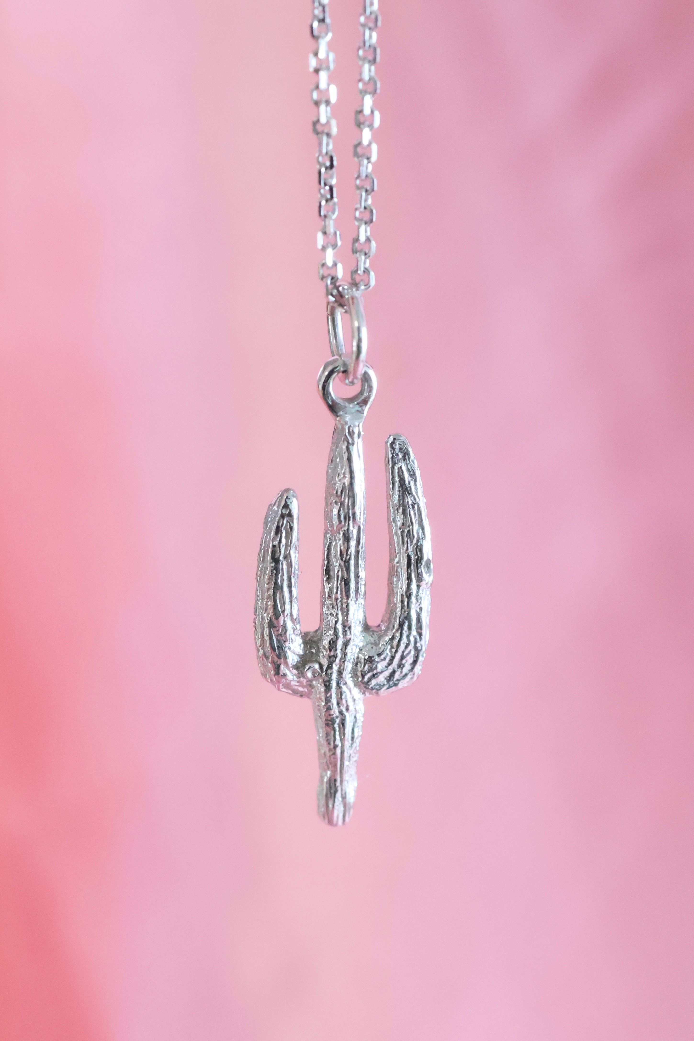 Saguaro Pendant Necklace | 14K Gold